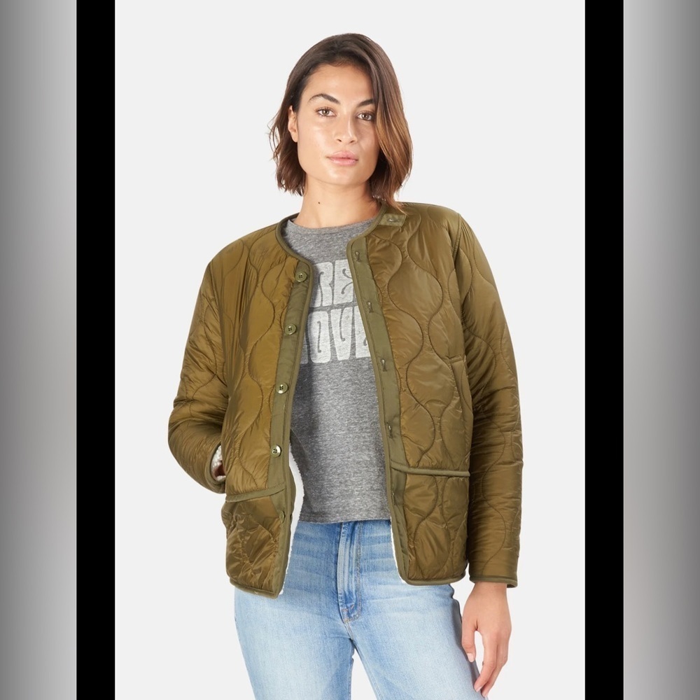 MOTHER Olive Quilted Jacket